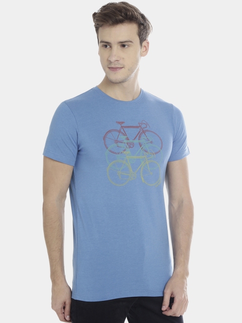 

Bar Harbour Men Blue Printed Round Neck T-shirt