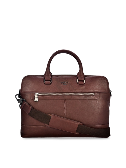 

Eske Men Brown Solid Leather Laptop Bag