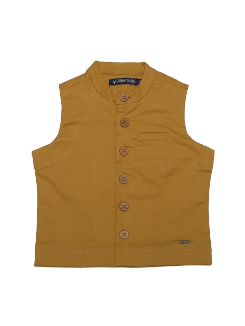 

Allen Solly Junior Boys Khaki-Coloured Solid Nehru Jacket