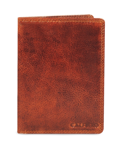 

CALFNERO Unisex Brown Solid Leather Passport Holder