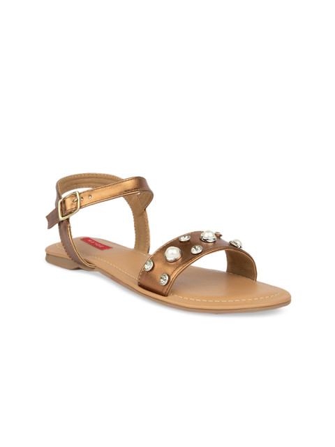 

SOLES Women Brown Solid One Toe Flats