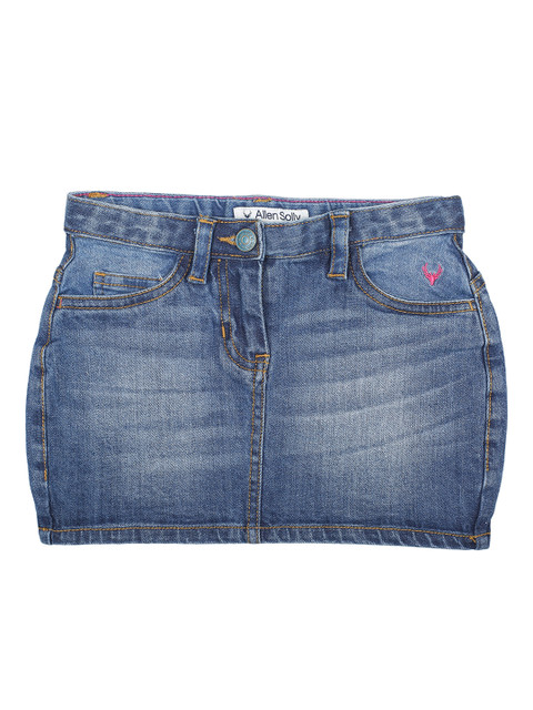 

Allen Solly Junior Girls Blue Washed Denim Straight Skirt