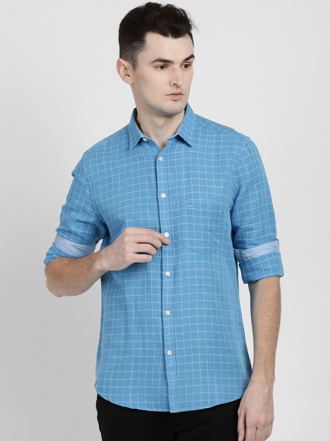 

Crocodile Men Blue Slim Fit Checked Casual Shirt
