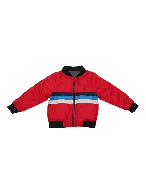 

Allen Solly Junior Boys Red Striped Bomber