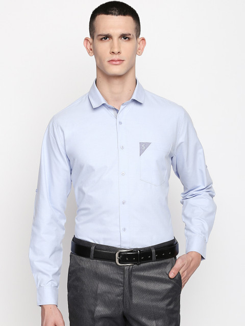 

Solemio Men Blue Regular Fit Solid Formal Shirt