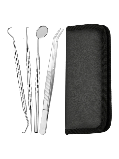 

Foolzy Women Silver-Toned Set Of 4 Dental Hygiene Tool
