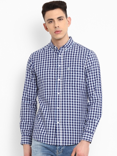 

Red Tape Men Navy Blue & White Regular Fit Checked Casual Shirt