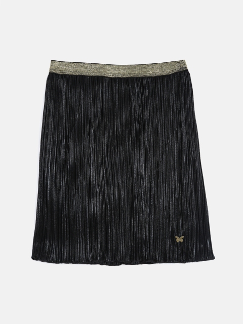

Blue Giraffe Girls Black Solid A-Line Skirt