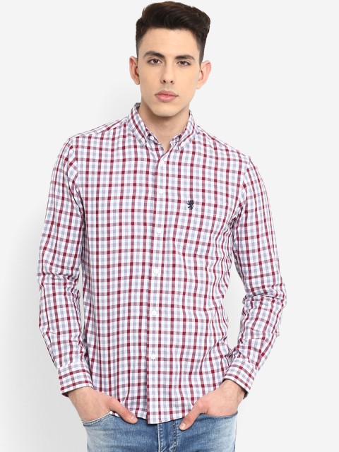 

Red Tape Men Maroon & Off-White Regular Fit Checked Casual Shirt