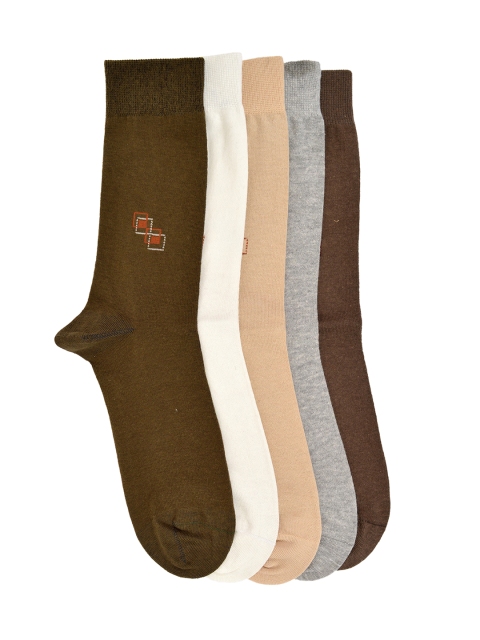 

MARC Men Pack of 5 Solid Calf-Length Socks, Multi