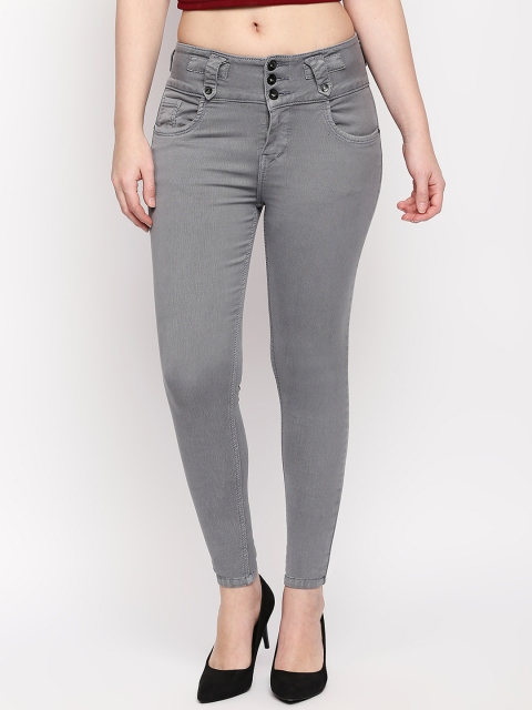 

High Star Women Grey Slim Fit High-Rise Clean Look Stretchable Jeans