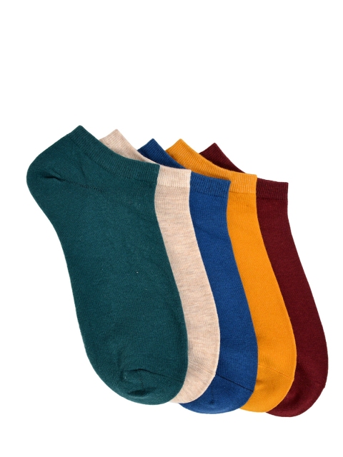 

MARC Men Pack of 5 Solid Ankle-Length Socks, Multi