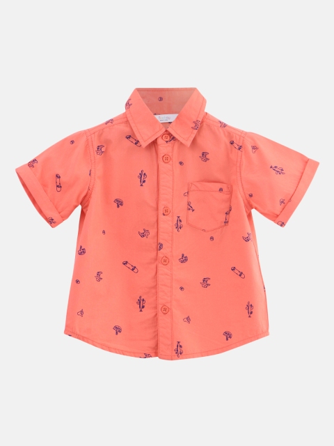 

Beebay Boys Orange Regular Fit Printed Casual Shirt