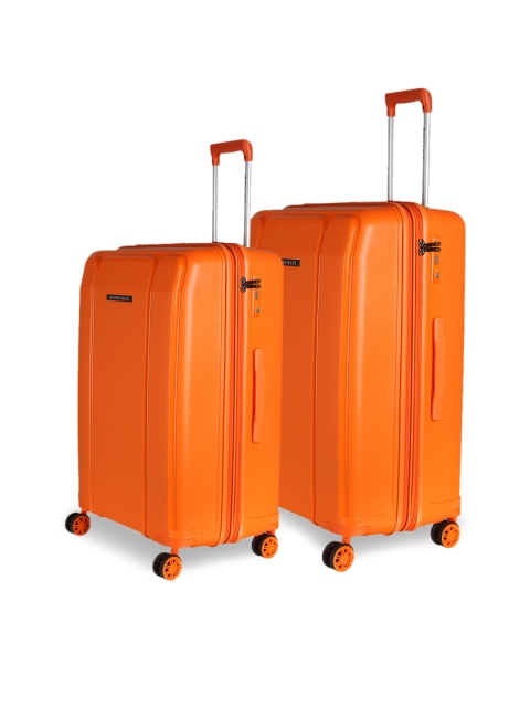 

Nasher Miles Set of 2 Orange Hard-Sided Solid Trolley Bags