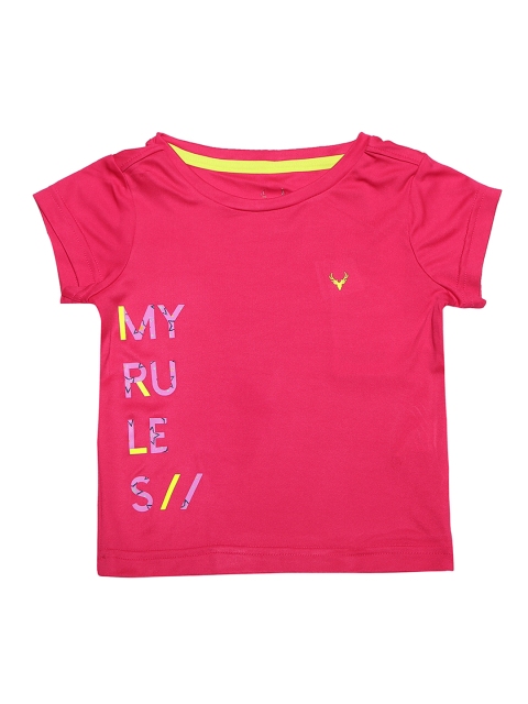 

Allen Solly Junior Girls Pink Printed Round Neck T-shirt
