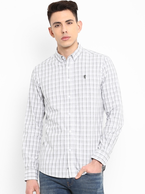 

Red Tape Men Grey Melange Regular Fit Checked Casual Shirt