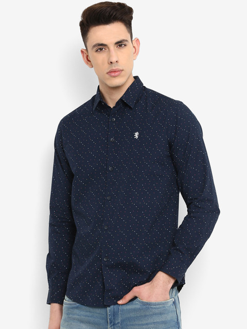 

Red Tape Men Navy Blue Regular Fit Printed Casual Shirt