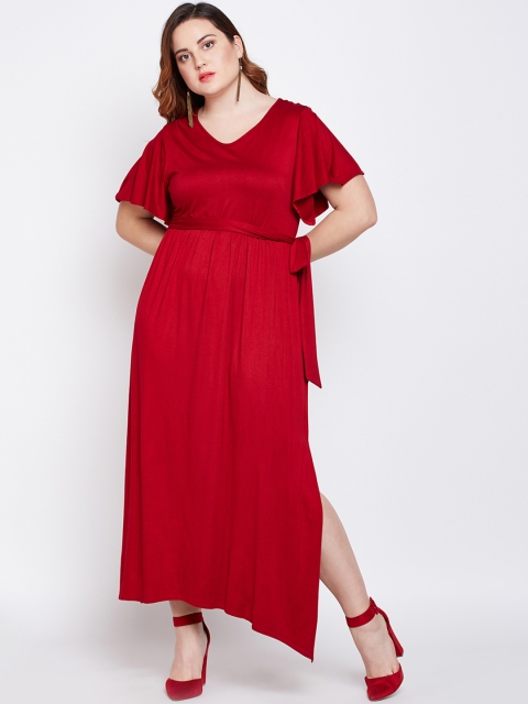 

NuBella Plus Size Women Maroon Solid Maxi Dress