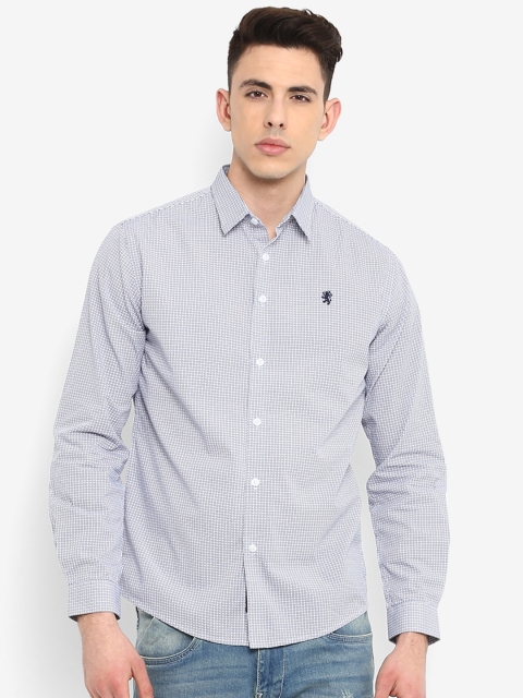 

Red Tape Men White & Blue Regular Fit Printed Casual Shirt