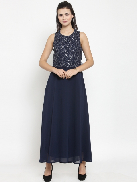 

Latin Quarters Women Blue Solid Maxi Dress