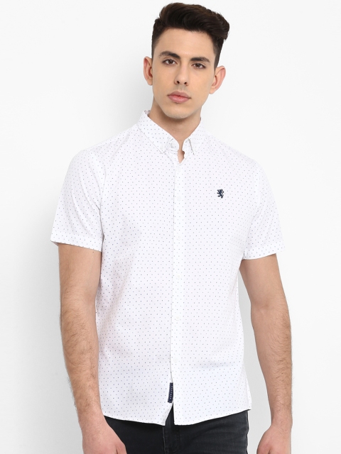 

Red Tape Men White Regular Fit Printed Casual Shirt