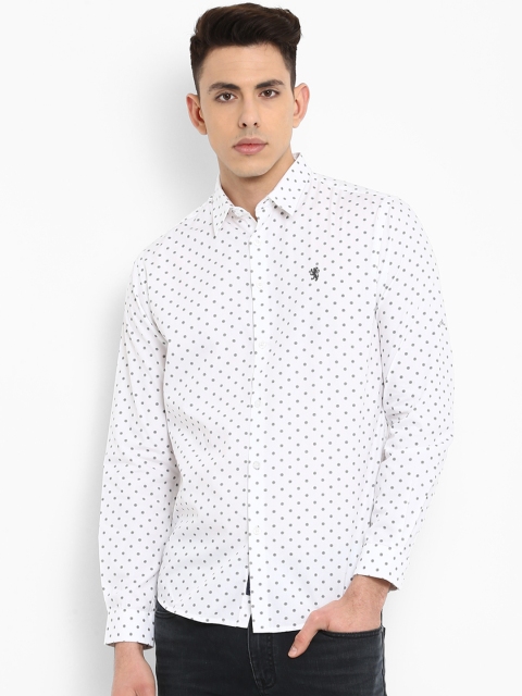 Red Tape Men White & Black Regular Fit Printed Casual Shirt