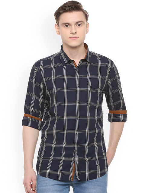 

Van Heusen Sport Men Blue Slim Fit Checked Casual Shirt