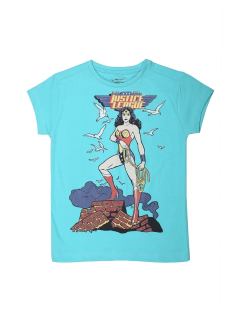 

Allen Solly Junior Girls Blue Printed Round Neck Pure Cotton T-shirt