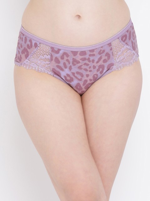 

Clovia Women Purple & Brown Printed Hipster Briefs PN3068P12