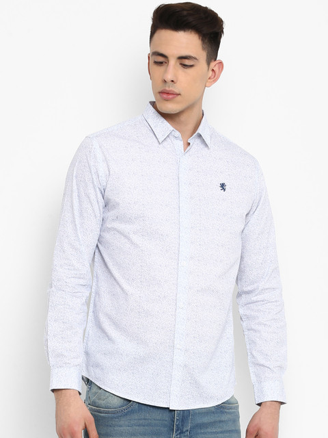 

Red Tape Men White & Grey Regular Fit Printed Casual Shirt