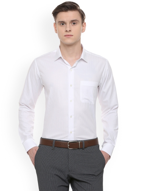 

Van Heusen Men White Slim Fit Self Design Formal Shirt