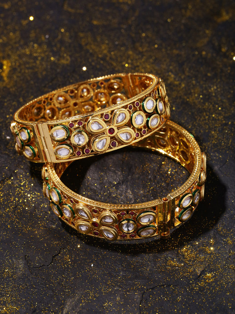 

Studio Voylla Gold-Plated Handcrafted Bangle-Style Bracelet