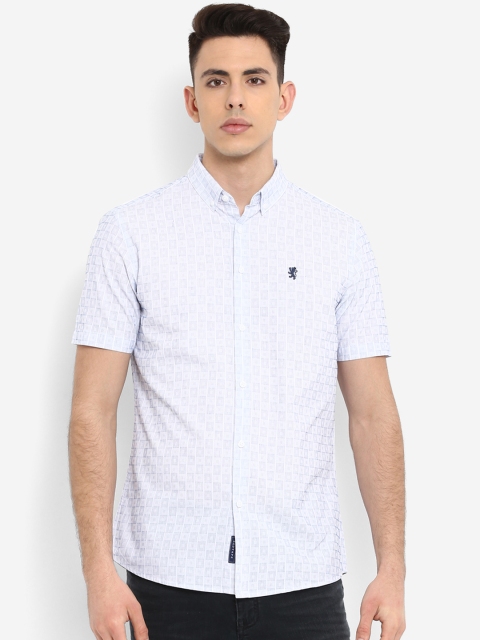 

Red Tape Men White Regular Fit Printed Casual Shirt
