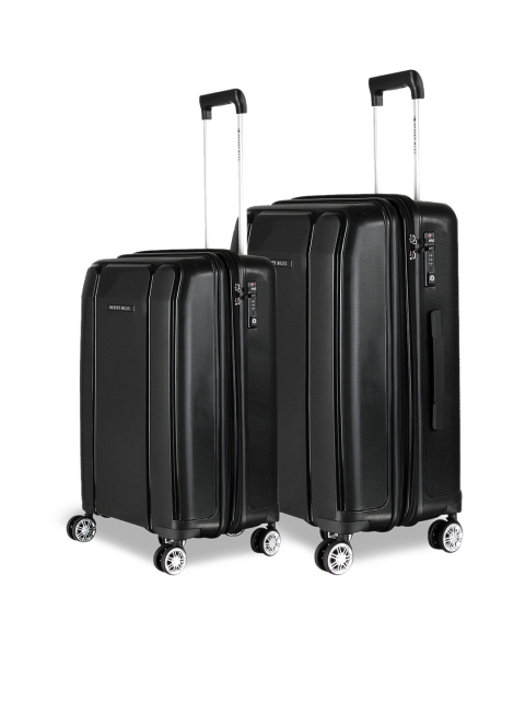 

Nasher Miles Set of 2 Orange Hard-Sided Solid Trolley Bags, Black