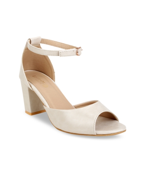 

SCENTRA Women Off-White Solid Sandals