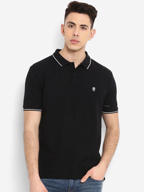 

Red Tape Men Black Solid Polo Collar T-shirt