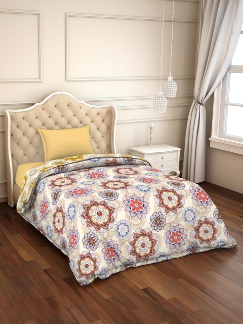 

CORE Designed by SPACES Brown & Beige Floral AC Room 150 GSM Single Bed Comforter