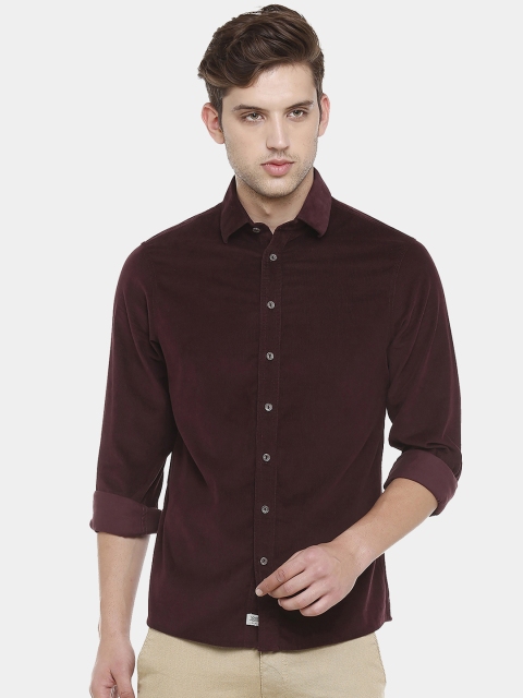 

Bar Harbour Men Burgundy Slim Fit Solid Casual Shirt