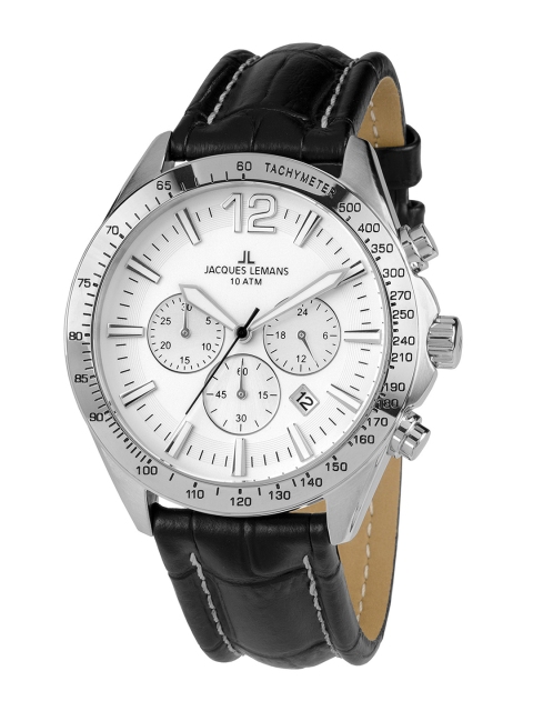 

Jacques Lemans Men White Automatic Quartz Watch 1-1751B