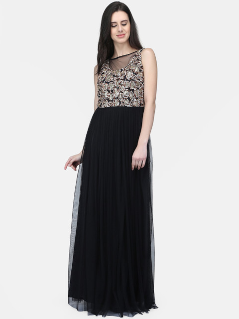 

Eavan Women Black Embellished Maxi Dress