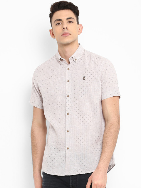 

Red Tape Men Beige Regular Fit Printed Casual Shirt