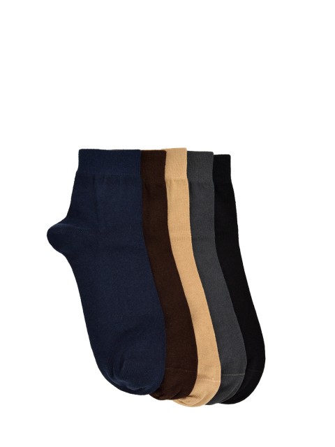 

MARC Men Pack of 5 Solid Ankle-Length Socks, Multi