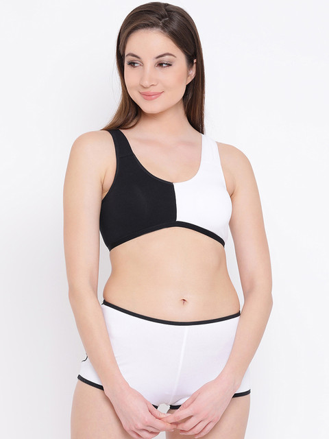 

Clovia Women Black & White Lingerie Set COMBR039432