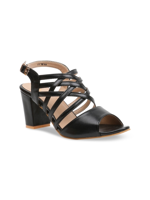 

pelle albero Women Black Solid Sandals
