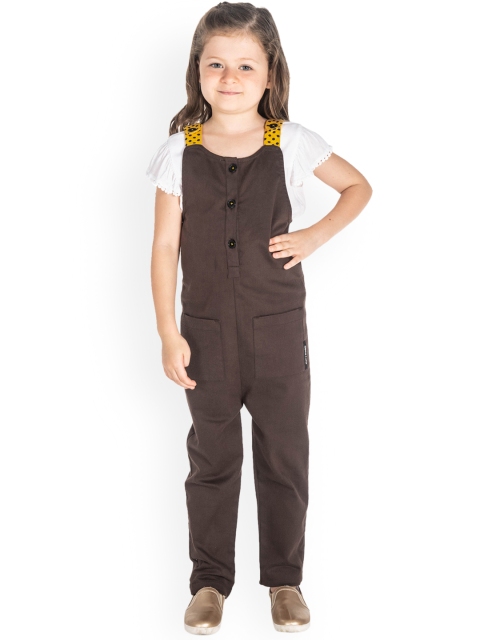 

Cherry Crumble Kids Brown Solid Dungaree