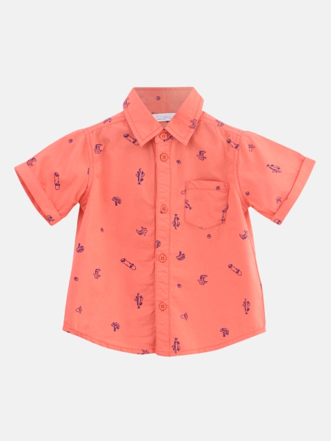 

Beebay Boys Orange Regular Fit Printed Casual Shirt