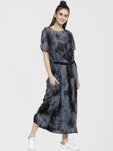 

J Style Women Black Printed A-Line Dress