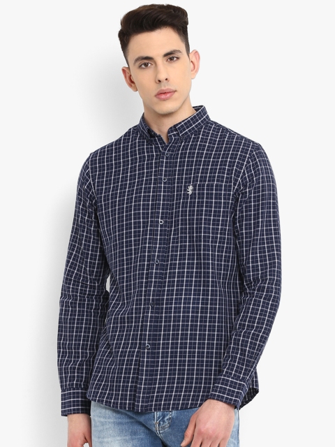 

Red Tape Men Navy Blue & Blue Regular Fit Checked Casual Shirt
