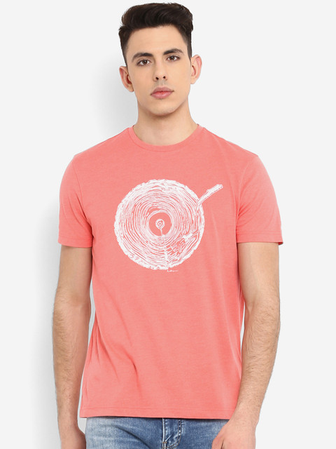 

Red Tape Men Coral Printed Round Neck T-shirt