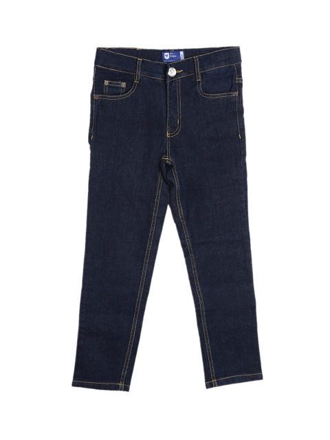 

612 league Boys Navy Blue Regular Fit High-Rise Clean Look Jeans